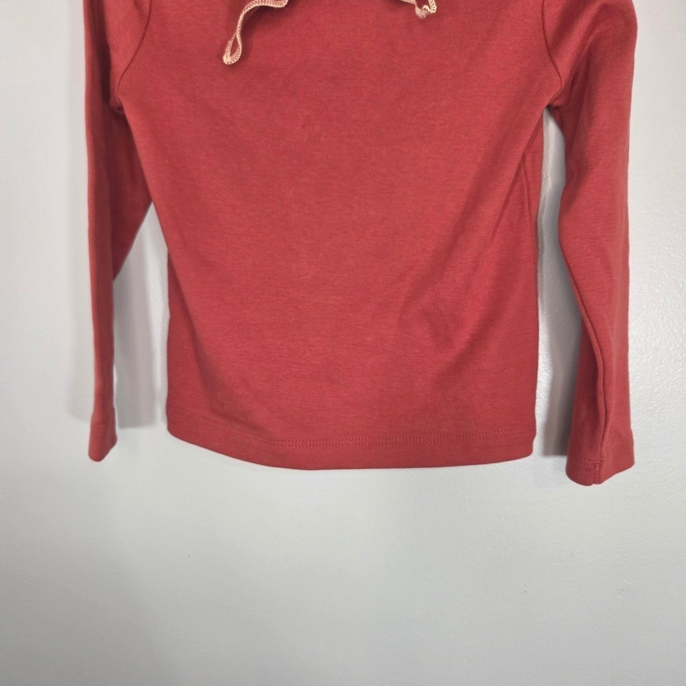 Misha & Puff Organic Pima Cotton Tie Neck Pullover Red 4Y Made Peru - Picture 4 of 5